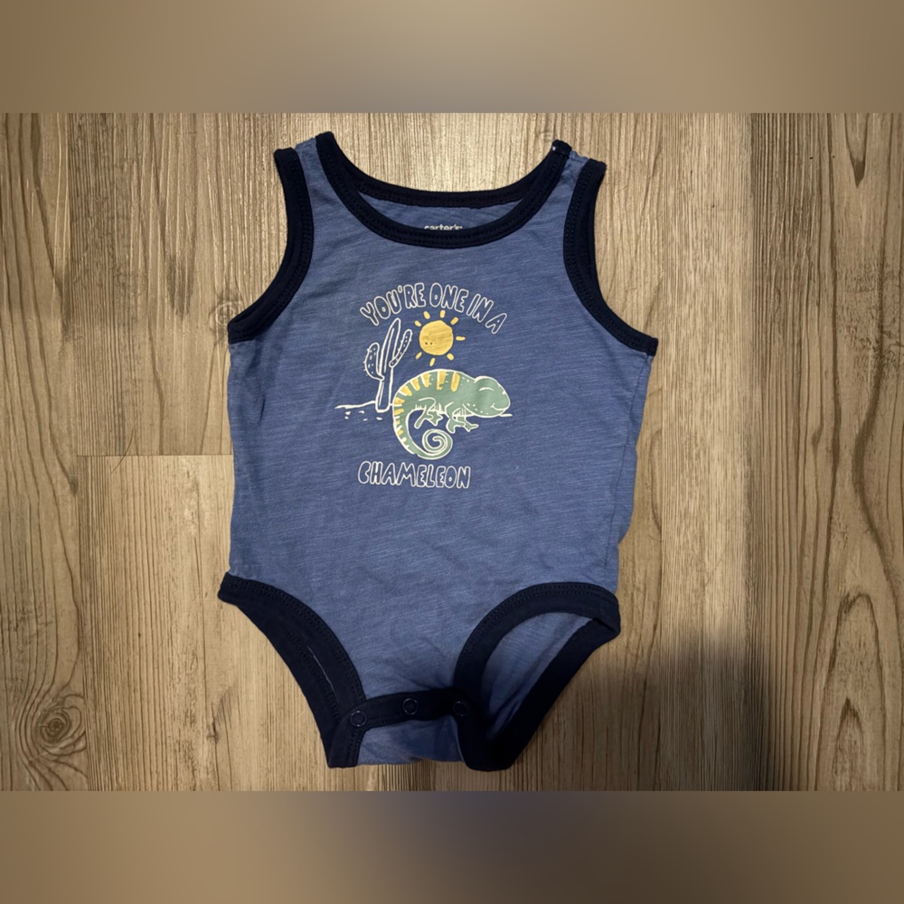 Carter's Chameleon Baby Boy Sleeveless Onesie- 3 Months